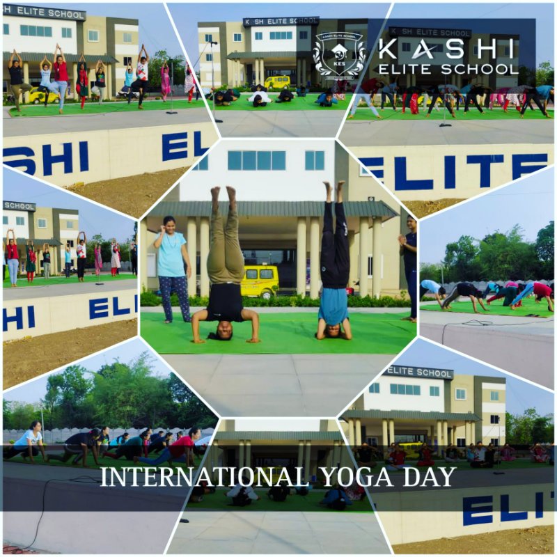 International Yoga Day Activity for kids in Kashi Elite School, Khandwa