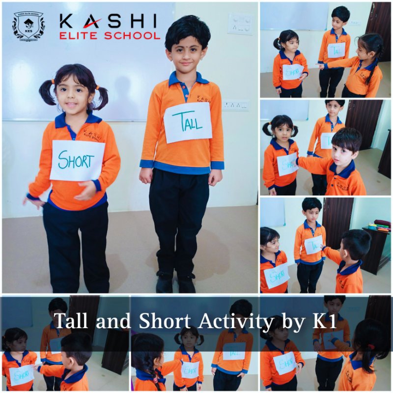 K1 Tall Short Activity for kids in Kashi Elite School, Khandwa